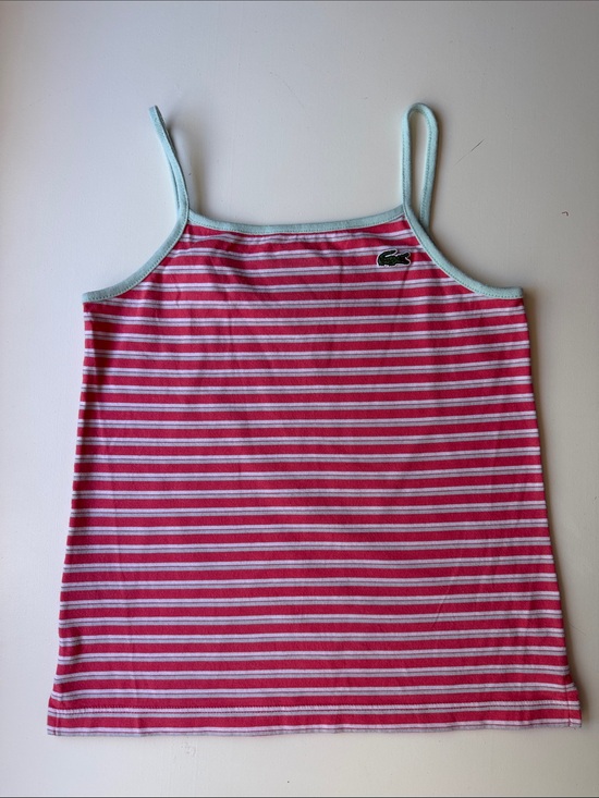 Lacoste Other - Lacoste girls spaghetti strap tank top coral striped size 10